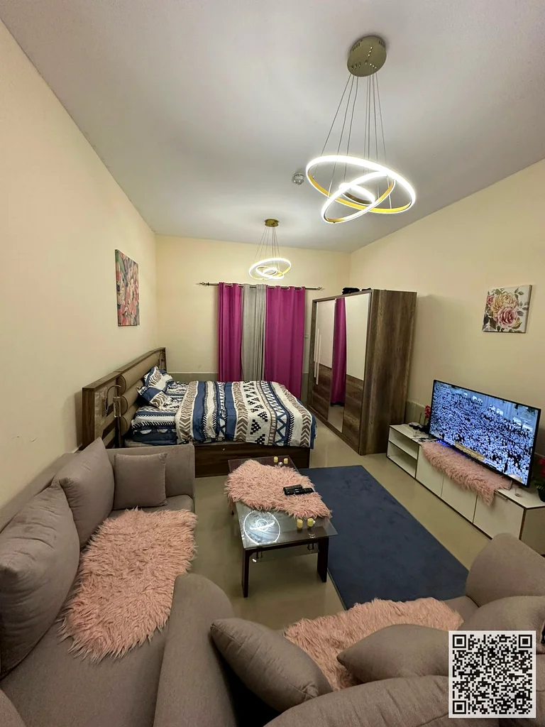 Furnished studio for monthly rent with balcony, in Ajman Al Nuaimiya 1 - Kuwait Street ✔️ Bills and internet included ⚡📶 Ready to move in immediately63838222934657110