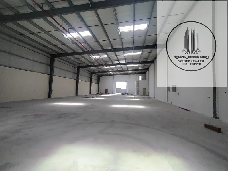 A warehouse is available in Al Saja with an area of ​​8000 feet 50 kilowatt electricity and a price of 450,000 with an office a kitchen63622569873667111