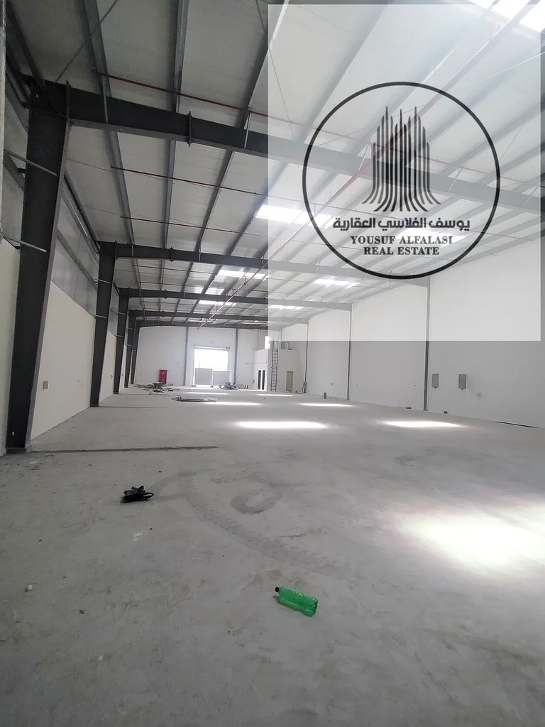 A warehouse is available in Al Saja with an area of ​​8000 feet 50 kilowatt electricity and a price of 450,000 with an office a kitchen63622569873667112