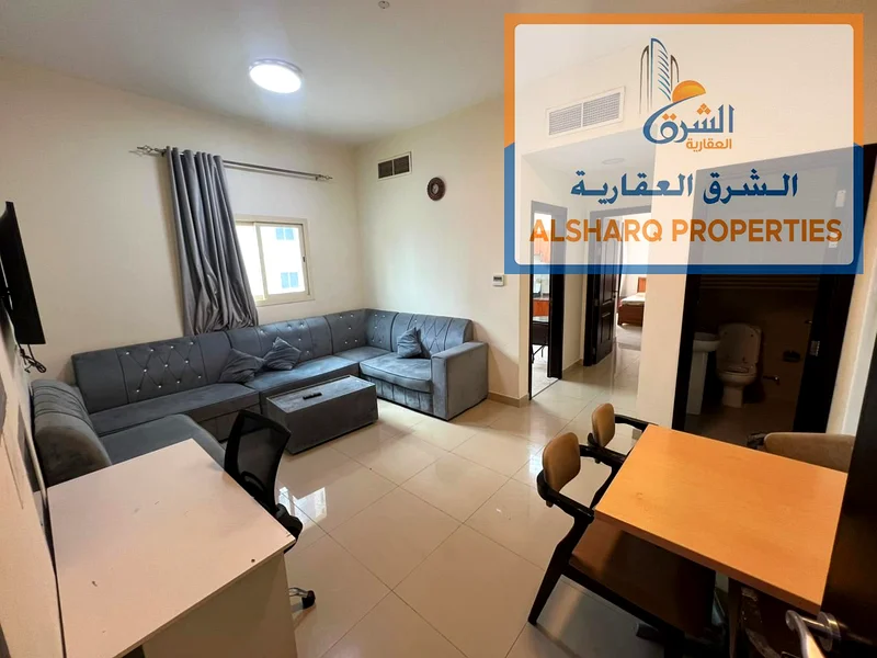 Your unit with us has a room and a hall with 2 bathrooms, fully furnished, and the price includes all bills, on Ajman Corniche.63811666046850110