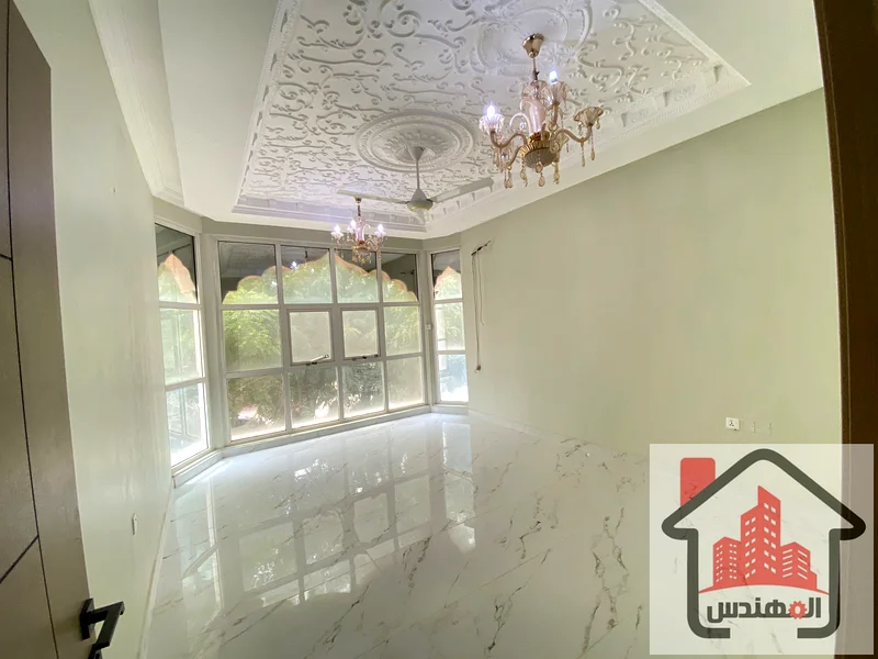 Villa for rent in Ajman, Al Muwaihat 3 area Corner of two streets 6 bedrooms, living room, and hall With air conditioning Ask AED 110,00063715397655811112