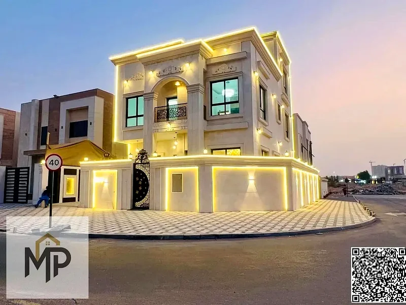 For sale, a luxurious corner villa in the Al Helio area - Ajman, a prime location near Azha Complex - easy access to Sheikh Mohammed bin Zayed Road63907043749890110