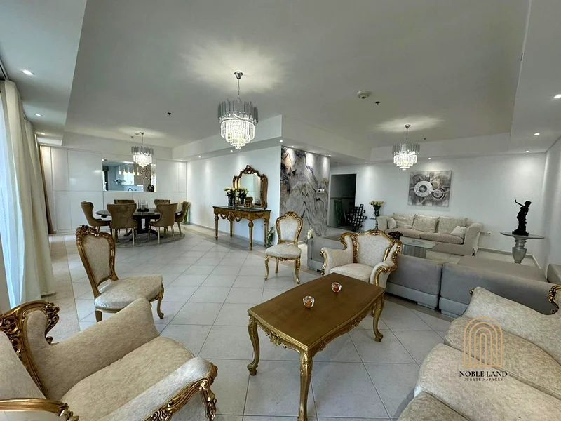 4 غرف نوم + غرفة خادمة | بنتهاوس مفروش بالكامل | إطلالة على النخيل | طابق عالٍ63777432189314111