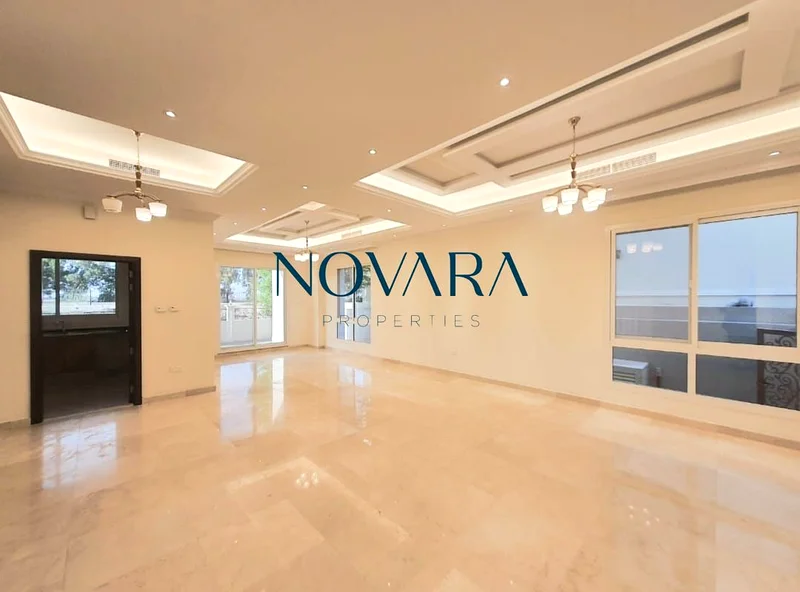 🏡 فيلا بـ 5 غرف نوم + قاعة بالطابق السفلي | داخل الفناء | حديقة منسقة | للإيجار 330,000 درهم/سنة63727565420803111