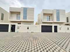 A villa for rent in Ajman, Jasmine area, a large European design consisting of a floor, a first and