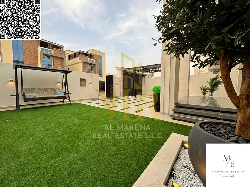 Classic villa with two floors and a roof in the most prestigious areas of Ajman, large area, freehold ownership for all nationalities, including regis63882119006082112