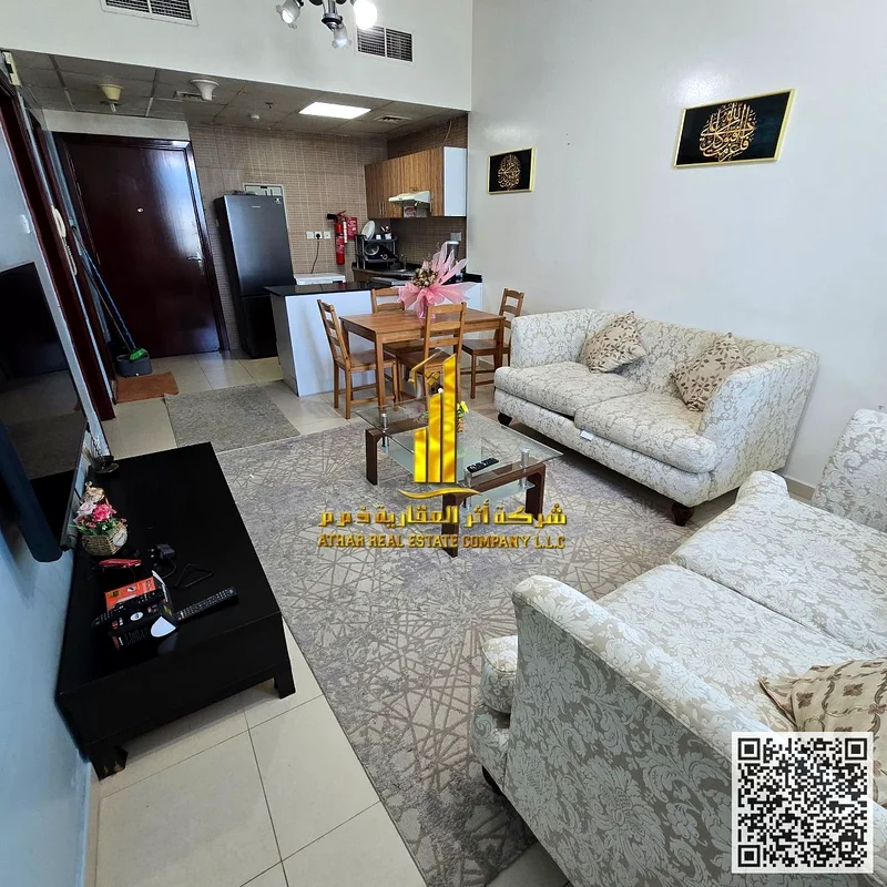 The most luxurious and beautiful furnished one-bedroom apartment for monthly rent in Ajman, spacious area, VIP furniture, super deluxe finishes63838122923522110
