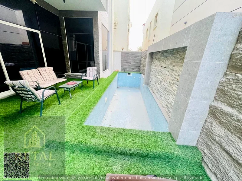 Brand new luxury villa in Al Alia Ajman with modern design, 5 master bedrooms, private pool, waterfall, 2 kitchens, and ample parking spaces63872690805121112