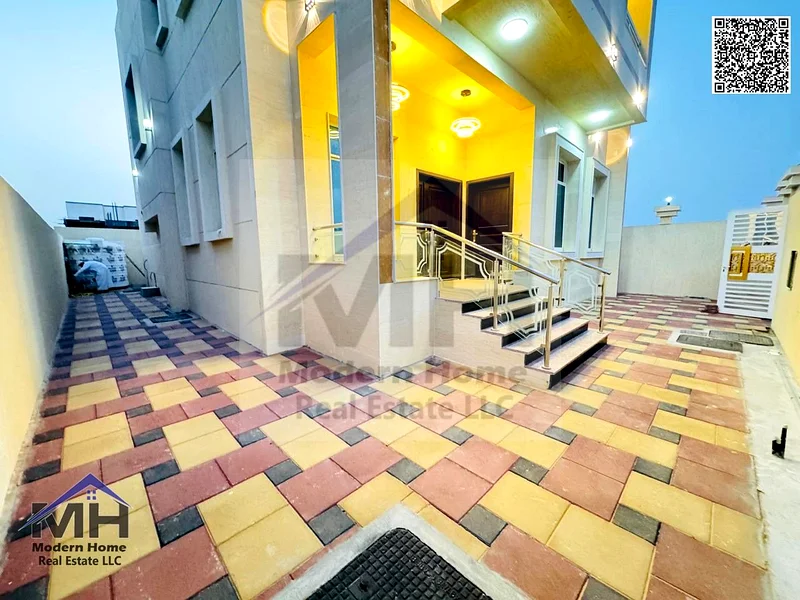 At a price including electricity and water connection, own an elegant villa in Ajman. The first resident, freehold large setback in front of the villa63907043851649112