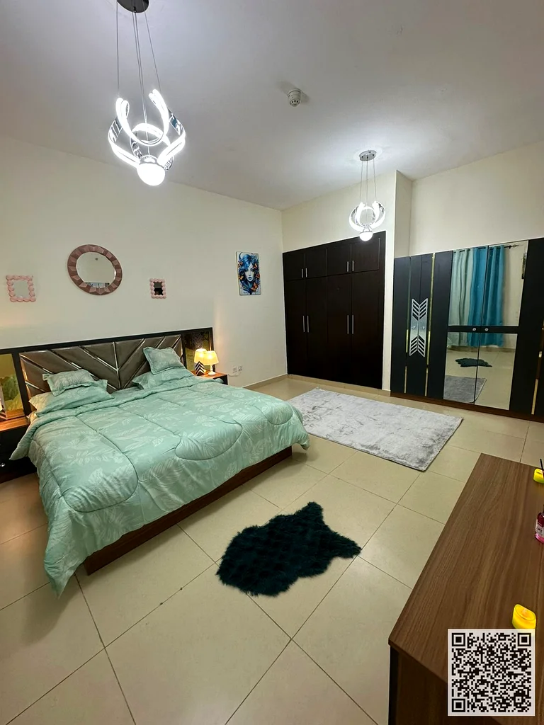 For monthly rent in Ajman - a one-bedroom apartment with a hall. The apartment is fully furnished with new, very elegant furniture, a fully equipped k63837374854785111