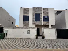 For rent villa in Al Zahia area Ground, first and roof, consisting of 6 master bedrooms, a sitting r