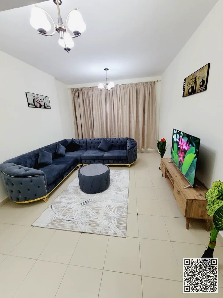 شقة مفروشة من غرفتي نوم للإيجار الشهري 🏡 في عجمان، منطقة البستان، مقابل لولو ✔️ تشمل الفواتير والإنترنت ⚡ 📶 موقف خاص63836873768450112