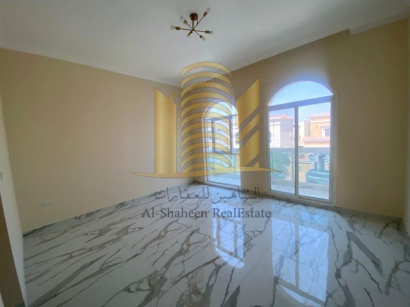 New two-storey villa for rent in Ajman  The bright area  Asphalt Street  Consists of:  5 master rooms + council + hall  Dressing + Indoor Preparatory Kitchen  Large outdoor kitchen  Maid room with bat63710612854018113