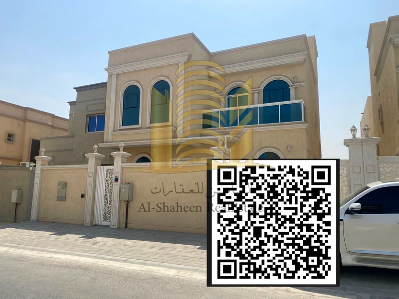 New two-storey villa for rent in Ajman  The bright area  Asphalt Street  Consists of:  5 master rooms + council + hall  Dressing + Indoor Preparatory Kitchen  Large outdoor kitchen  Maid room with bat63710612854018110