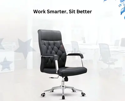 Executive leather revolving chair heavy-duty