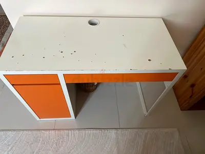 Modern Stylish Desk with Orange Accents