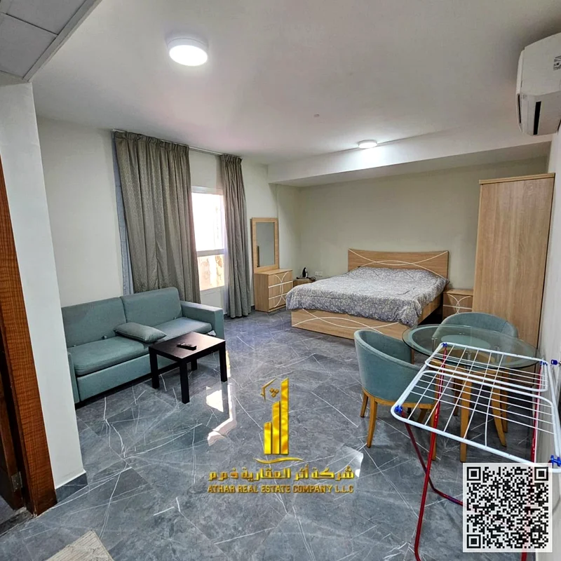 For monthly rent in Ajman - a luxurious studio with a Fully separate kitchen, fully furnished new, elegant furniture and a fully equipped kitchen63838457344257113