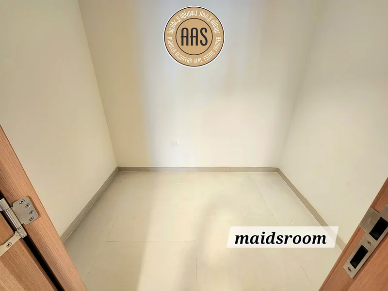 شقة جديدة مكونة من غرفتين نوم / إيجار 140 ألف / خادمة + غسيل + تراس + مطبخ مغلق / جميع وسائل الراحة / العرجان دبي63768243516930114