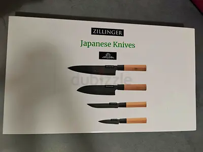 ZILLINGER Japanese Knife Set - 4 Pcs High-Carbon Stainless Steel Chef Knife