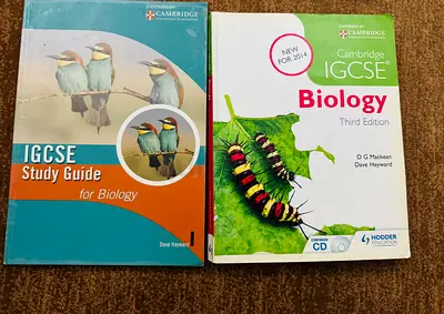 Cambridge IGCSE Biology textbook and Study Guide.
