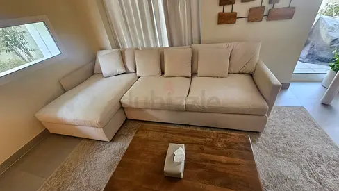 Feather filled CrateBarrel Lounge Deep LShape Sofa beige