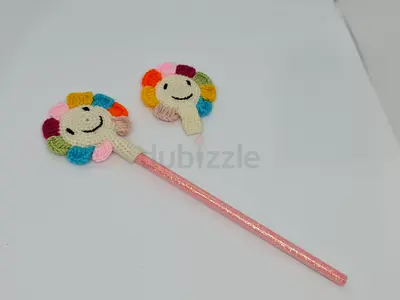 Colorful Smiley Face Crochet Wand for Kids