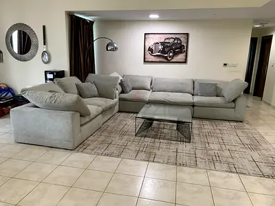 Feather filled Pan Home Pianca Corner Sofa perfect Condition