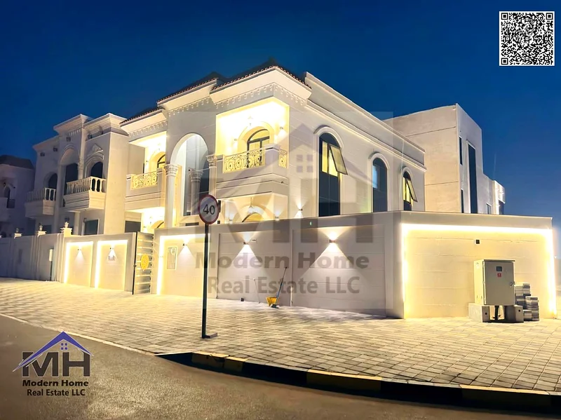 At an all-inclusive price, own a corner villa with a swimming pool in Ajman. First resident, freehold, super deluxe finishing, opposite Azha Community63907479605890110