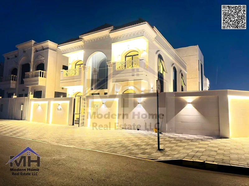 At an all-inclusive price, own a corner villa with a swimming pool in Ajman. First resident, freehold, super deluxe finishing, opposite Azha Community63907479605890111