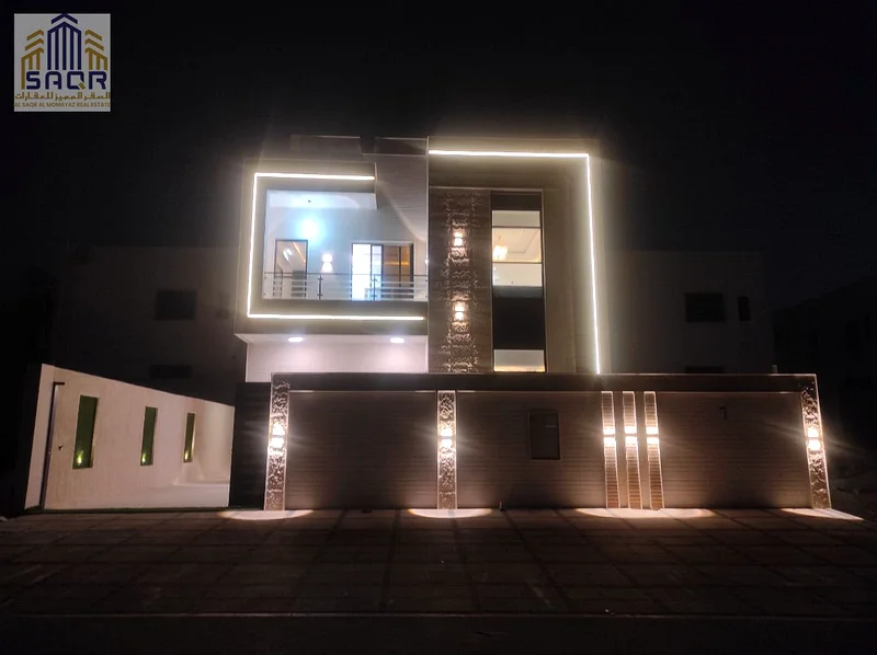 Luxury modern villa for sale in Al Helio 2 / Ajman, high-end and private location / three-story design / roof63911404074114111