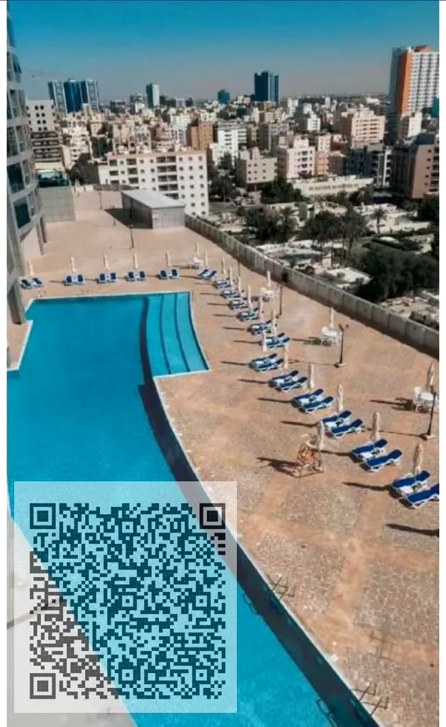شقة بغرفتي نوم وبمنظر كامل للمدينة وبدون مكيفات في الطابق العالي مع جميع المرافق المجانية في إقامة عجمان كورنيش63810910347522112