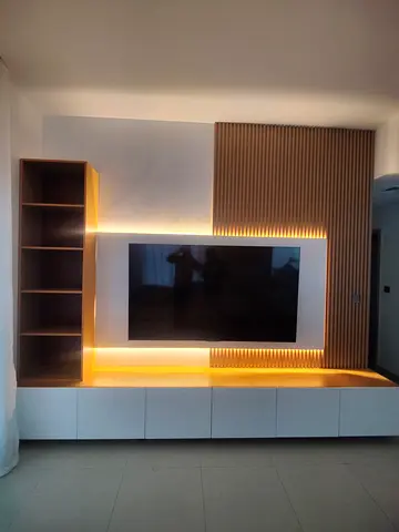 Modern TV Unit with Sleek LED Lighting