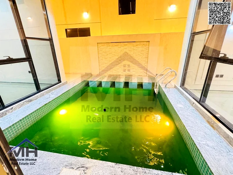 At a price including registration fees, own a villa with a European-designed swimming pool in Ajman, freehold, first resident opposite Azha Community63907479650691114
