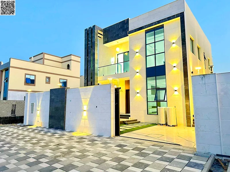 Villa for sale in Ajman, including registration fees, with a modern design and personal finishing, in a prime location, freehold63907375742851110