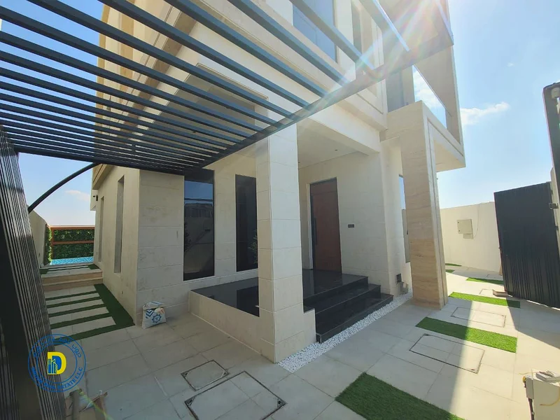 Modern villa with 5BR, with a pool and a roof, including water, electricity, AC and reg fees, ALBahia,super deluxe finishing, freehold, bank financing63882680759810111