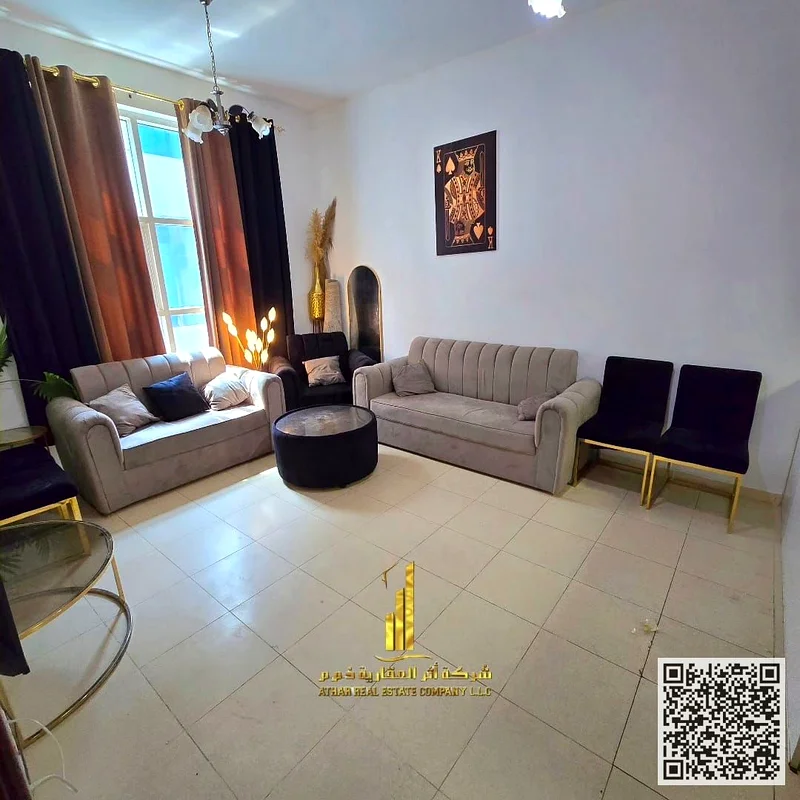 For monthly rent, furnished one-bedroom apartment, Ajman - Khalifa Street - City Towers, elegant furnishings ✅ Bills and internet included63838333336577110