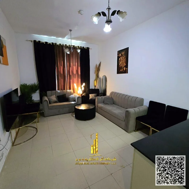 For monthly rent, furnished one-bedroom apartment, Ajman - Khalifa Street - City Towers, elegant furnishings ✅ Bills and internet included63838333336577112