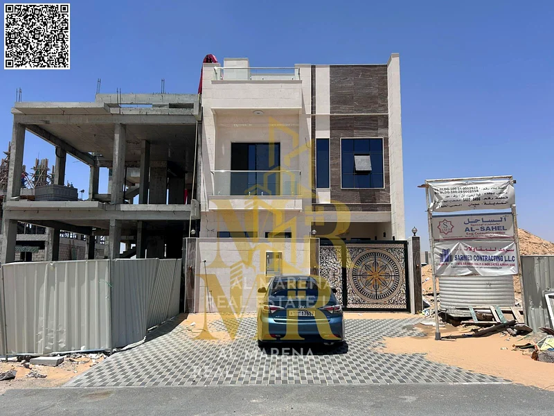 A villa with a price including registration and ownership fees on the main street, ready for occupancy in the most upscale areas of Ajman, freehold fo63906772191619110