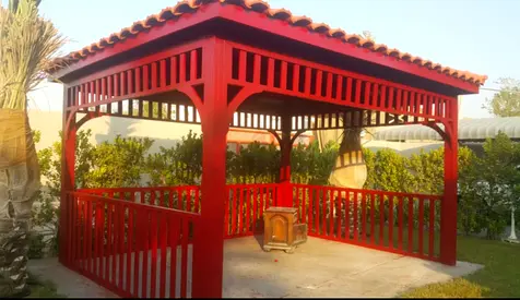 Brand new pargola wooden fence marandi good Ali sher landscape Garden design Garden Matniss work