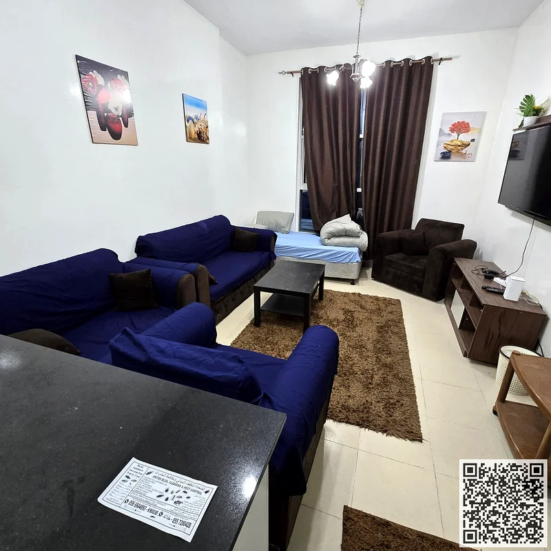 Furnished One-bedroom apartment for monthly rent in Ajman - Khalifa Street - City Towers, elegant furnishings ✅All Bills, and parking included63838123572867112