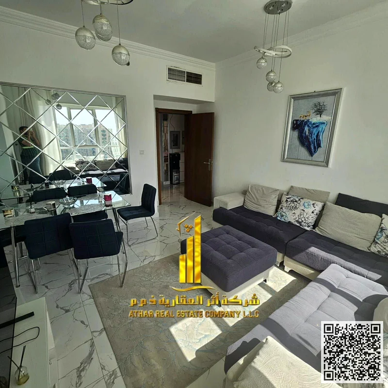 شقة فاخرة، غرفة نوم واحدة وصالة، بإطلالة مفتوحة، مؤثثة بالكامل جديدة، تشمل جميع الفواتير، جاهزة للسكن، موقع متميز63852804444675114