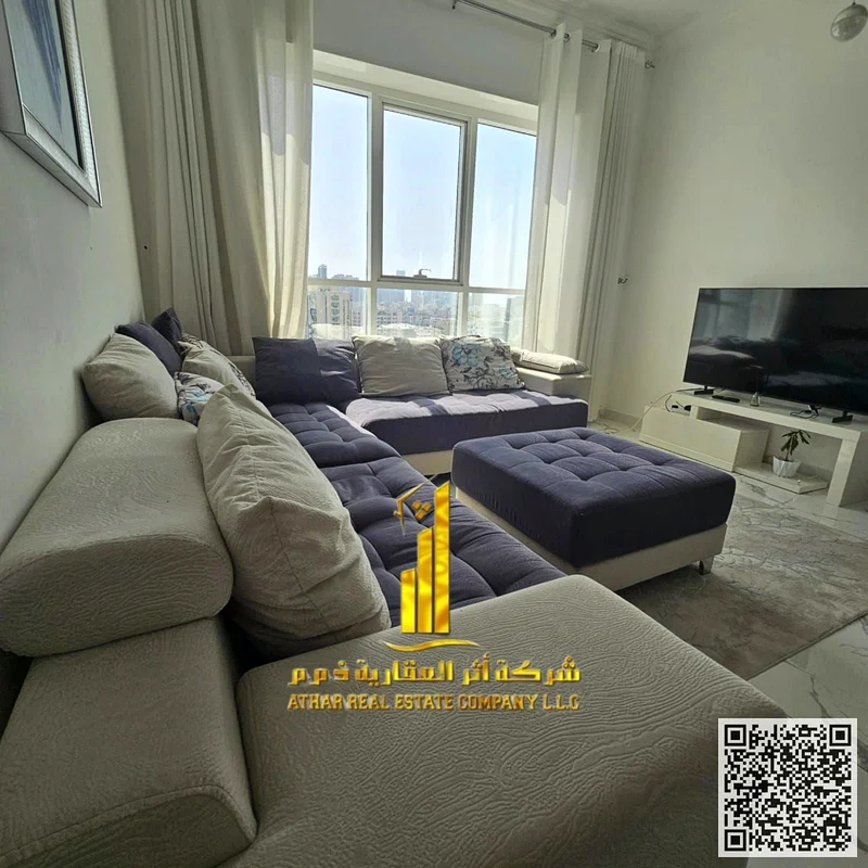 شقة فاخرة، غرفة نوم واحدة وصالة، بإطلالة مفتوحة، مؤثثة بالكامل جديدة، تشمل جميع الفواتير، جاهزة للسكن، موقع متميز63852804444675112