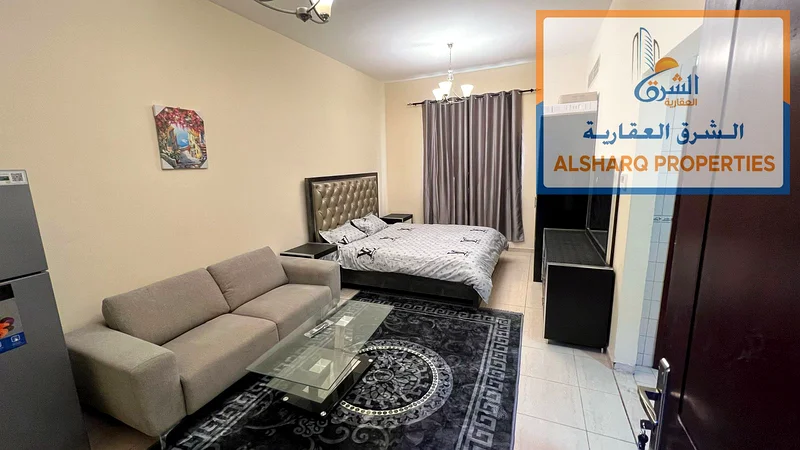 Furnished second floor studio in Al Rashidiya 2 - Ajman, next to Falcon Towers and Abu Dhabi Commercial Bank, including bills and internet, separate k63718950881154111
