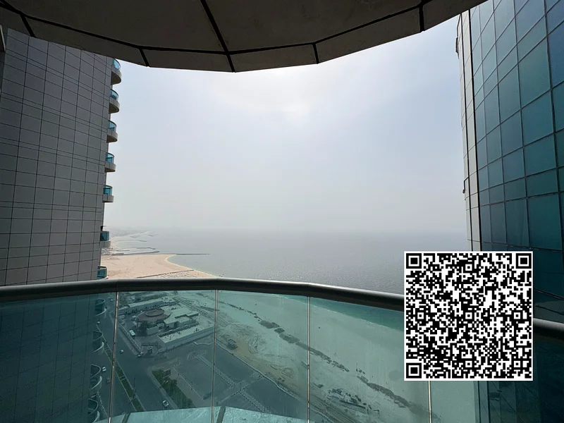 شقة بفيو كامل على البحر من غرفتين نوم متوفرة للإيجار في برج ريزيدنس كورنيش عجمان63811108011393113