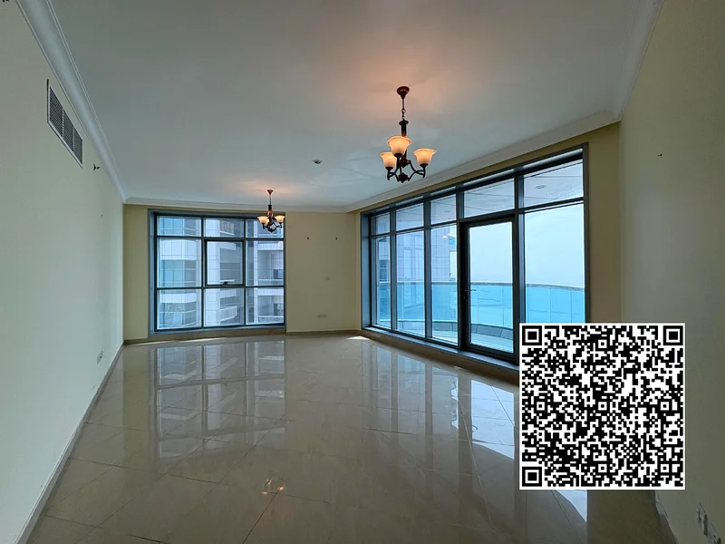شقة بفيو كامل على البحر من غرفتين نوم متوفرة للإيجار في برج ريزيدنس كورنيش عجمان63811108011393114