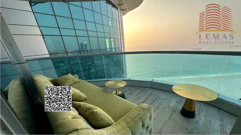 شقة مكونة من غرفتين نوم للايجار مع الأثاث، بإطلالة على البحر63811107984001111