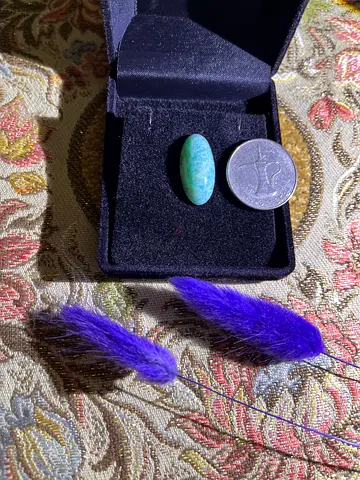 9 ct Natural Larimar gemstone large size cabochon gold silver ring crystal 18k حجر لاريمار الكريم lv