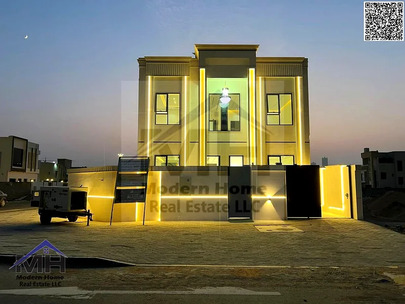 With a price including registration fees and without annual fees, own a luxurious corner villa for sale in Ajman. First resident, freehold, central AC63906645184641112