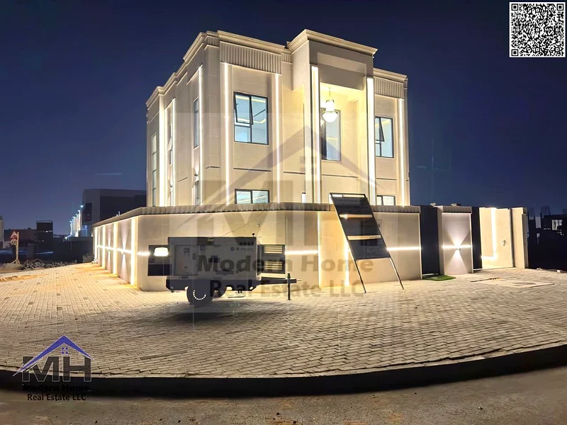 With a price including registration fees and without annual fees, own a luxurious corner villa for sale in Ajman. First resident, freehold, central AC63906645184641111