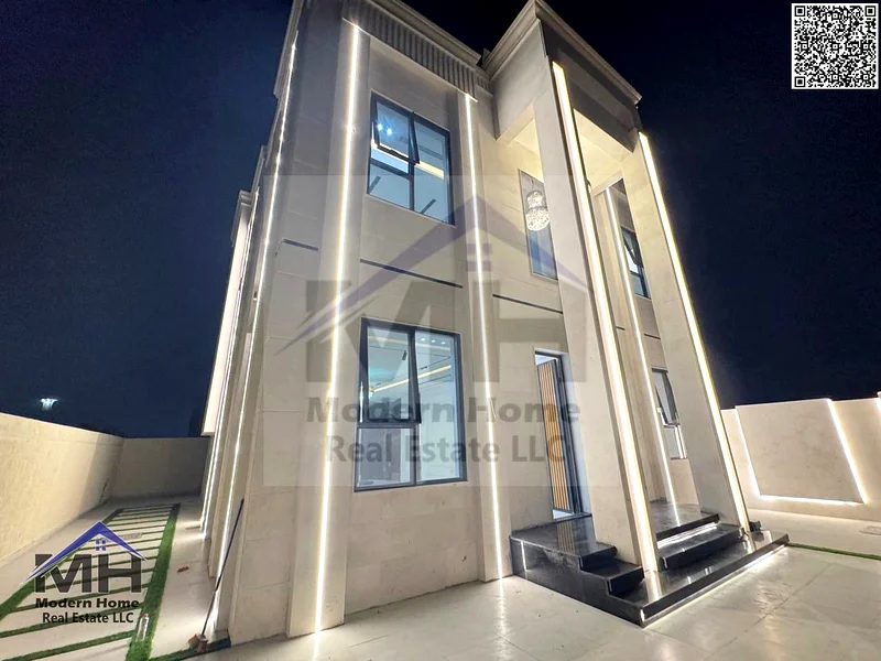 With a price including registration fees and without annual fees, own a luxurious corner villa for sale in Ajman. First resident, freehold, central AC63906645184641114